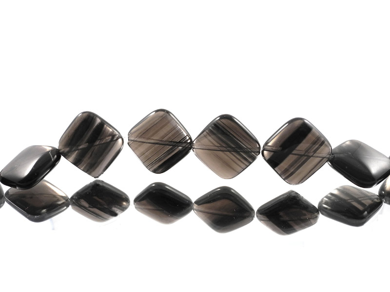 Midnight Lace Obsidian Bead Strand 'Diamond'