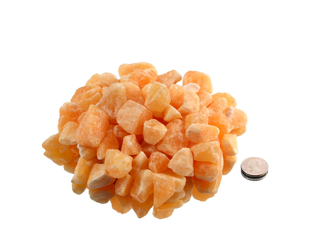 Yellow Calcite Small Rough Stones - 1 lb