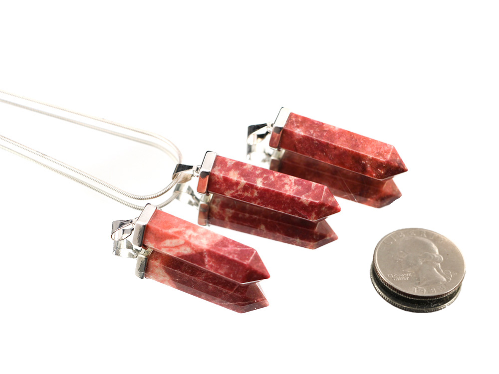 Thulite Point Pendant w/ Silver Bail - 1 pc Thulite Point Pendant w/ Silver Bail - 1 pc