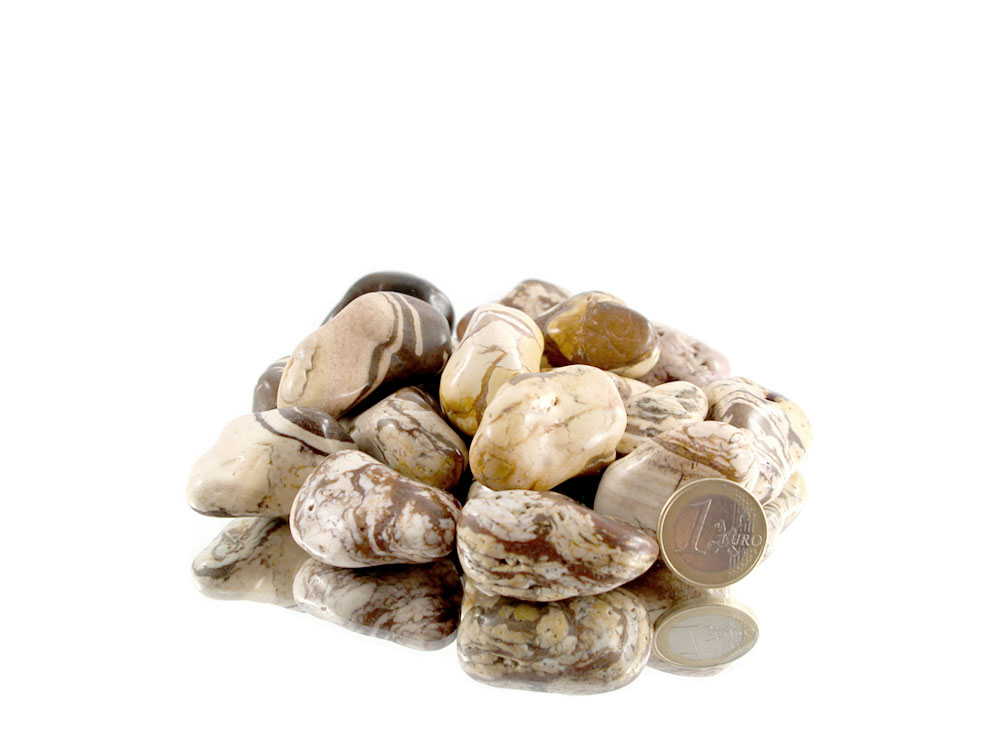 Zebra/Cappuccino Jasper Tumbled Stones - 1 lb Zebra/Cappuccino Jasper Tumbled Stones - 1 lb