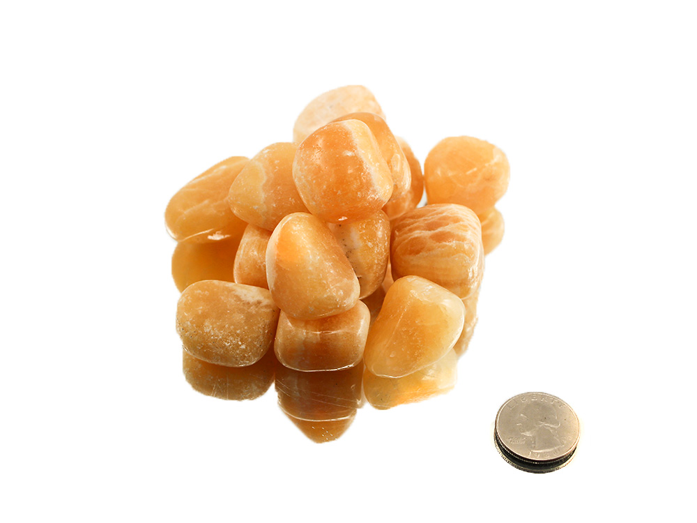 Orange Calcite Tumbled Stone - 1 lb