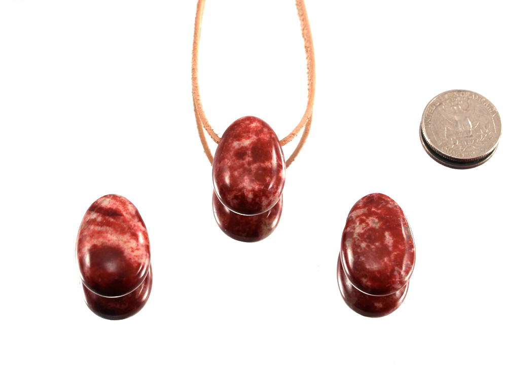 Thulite Drop Bead Pendant