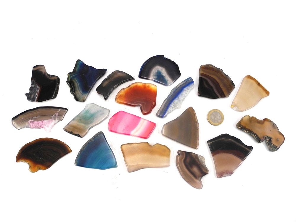 Agate Slice Fragments, Tumbled - 1 lb Agate Slice Fragments, Tumbled - 1 lb
