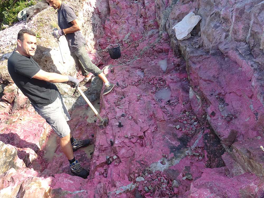 Thulite Palm Stone - 1 pc Thulite Palm Stone - 1 pc