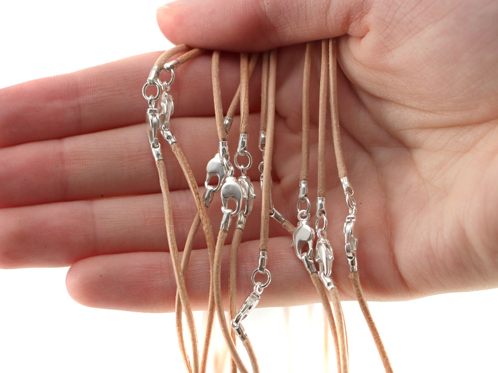 Leather Cord With Clasp - Black or Tan Leather Cord With Clasp - Black or Tan