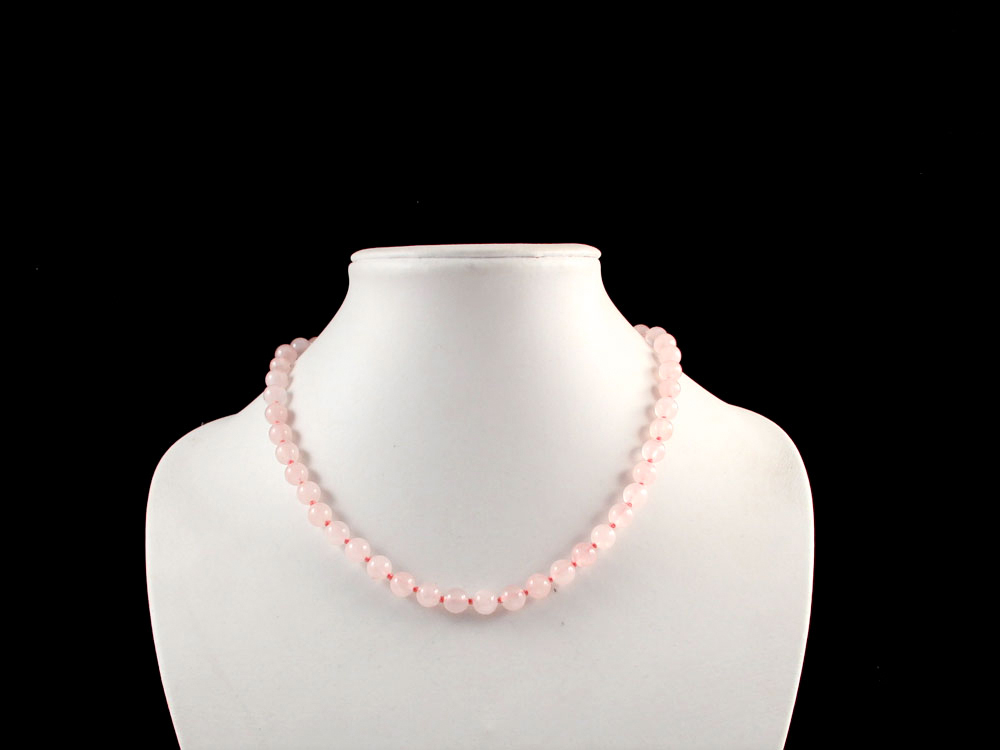 Rose Quartz Round Bead Necklace - 1 pc Rose Quartz Round Bead Necklace - 1 pc