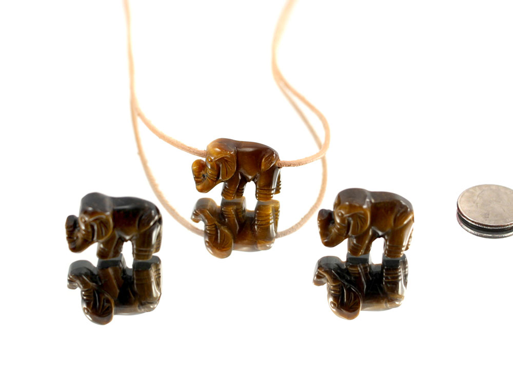 Tiger Eye Elephant Pendant - 1 pc Tiger Eye Elephant Pendant - 1 pc