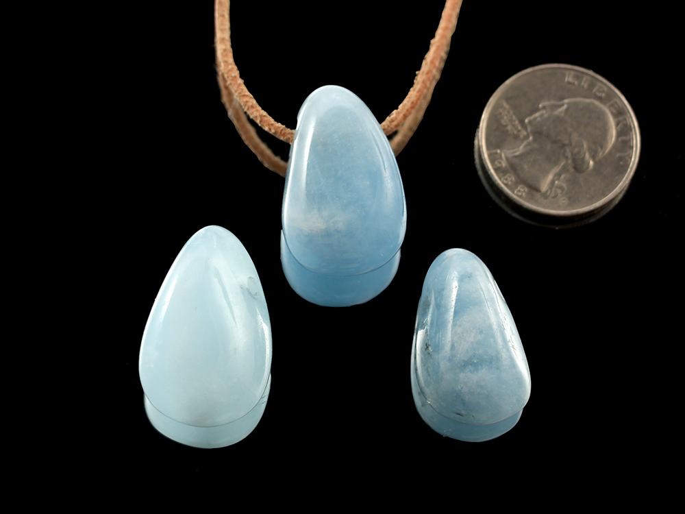 Aquamarine Drop Bead Pendant