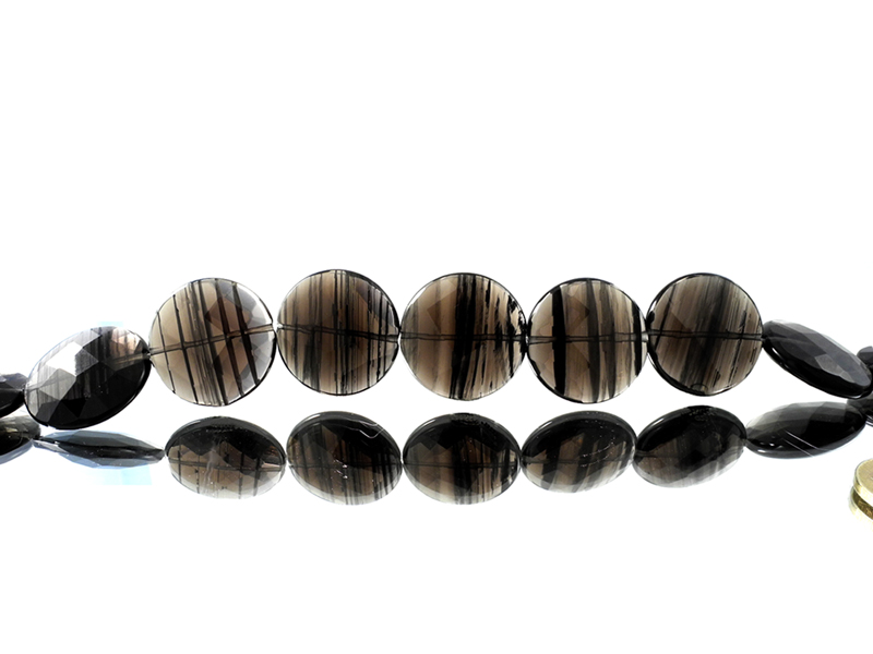 Midnight Lace Obsidian Bead Strand 'Wave' Midnight Lace Obsidian Bead Strand 'Wave'