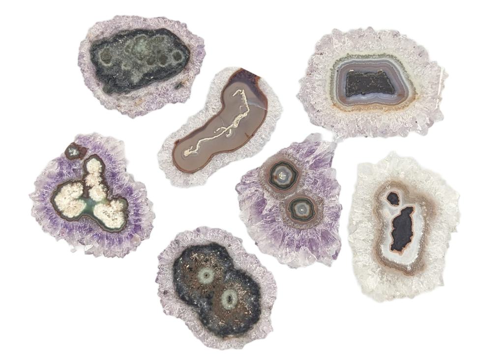 Amethyst Stalactite Slices - 7 pcs lot Amethyst Stalactite Slices - 7 pcs lot