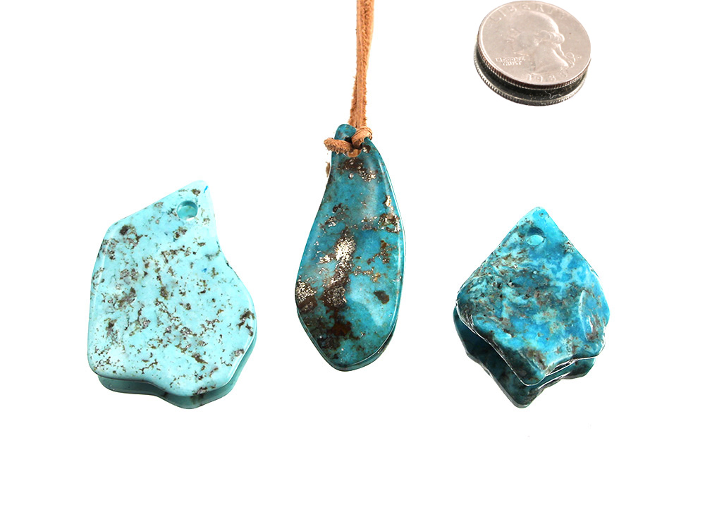 Natural Turquoise Freeform Pendant - Small Natural Turquoise Freeform Pendant - Small