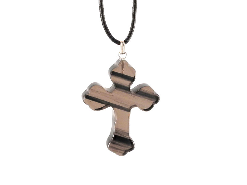 Midnight Lace Obsidian Pendant 'Cross'