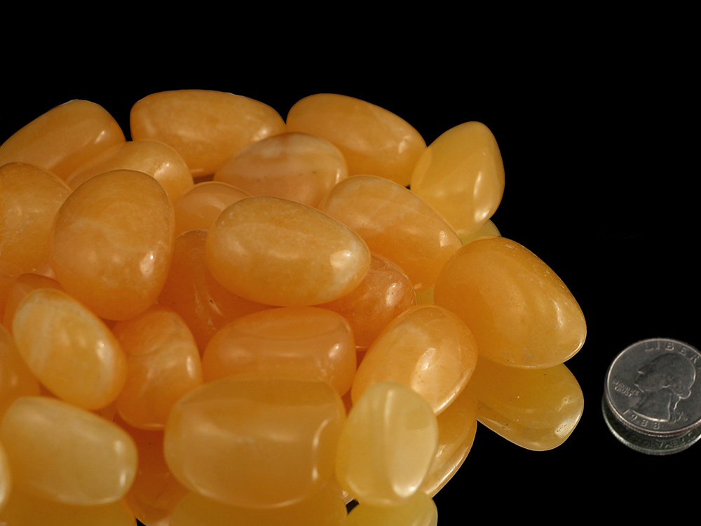 Orange Calcite Tumbled Stone - 1 lb Orange Calcite Tumbled Stone - 1 lb