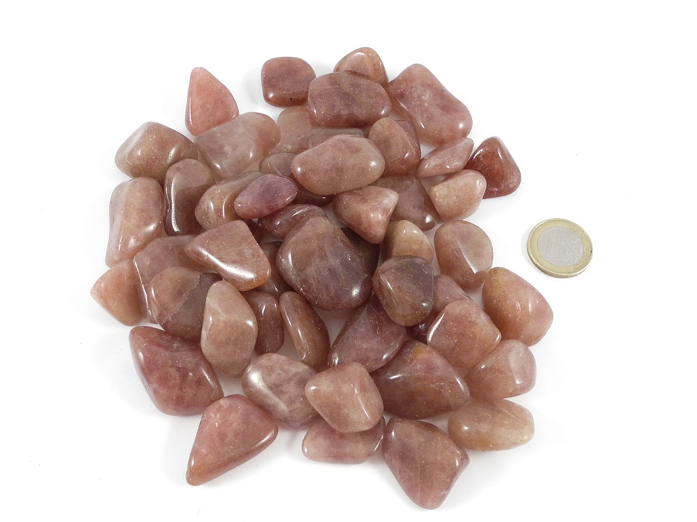 Red Aventurine (Strawberry Quartz) Tumbled Stones - 1 lb