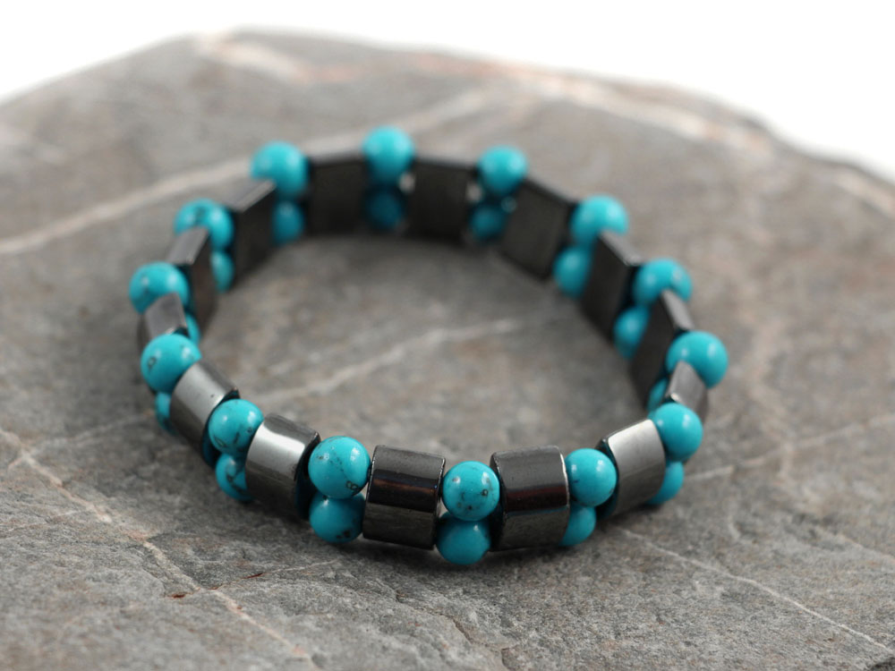 Hematite / Turquoise Bracelet - 1 pc Hematite / Turquoise Bracelet - 1 pc