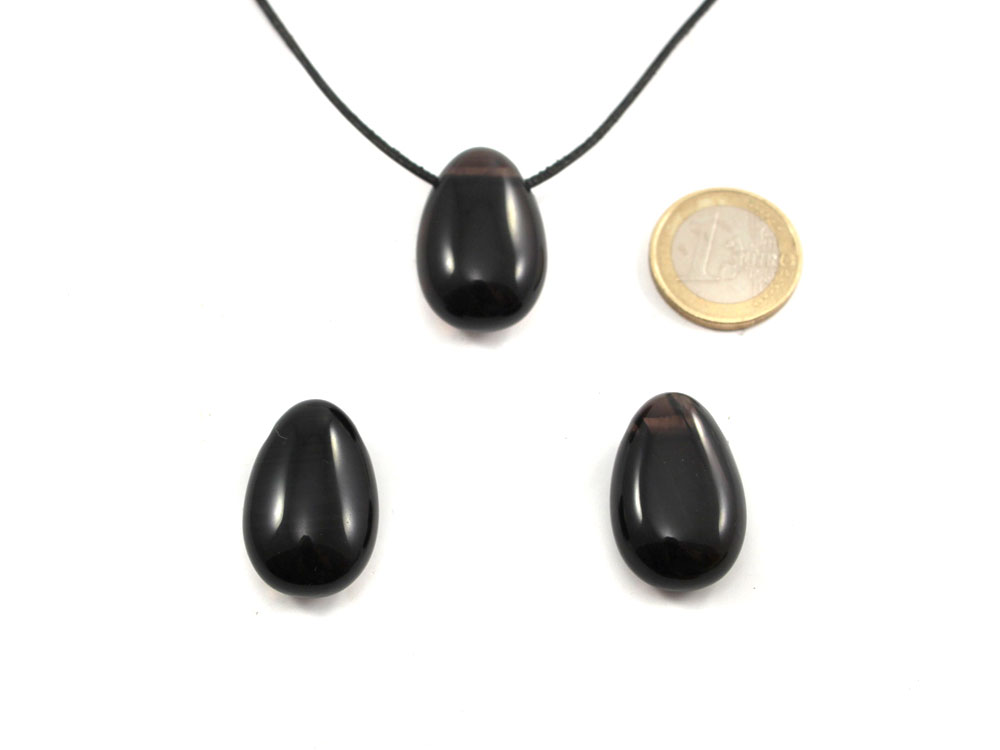 Midnight Lace Obsidian Drop Bead Pendant