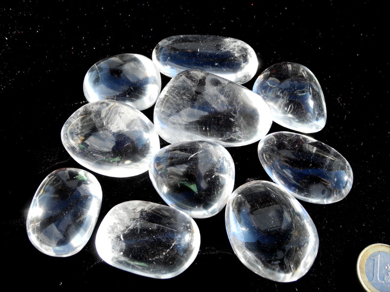 Rock Crystal / Clear Quartz XL Tumbled Stones - 1 lb