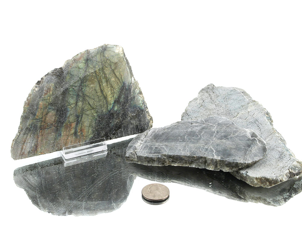 Labradorite Slabs (cut, not polished) A-Grade - 1 lb