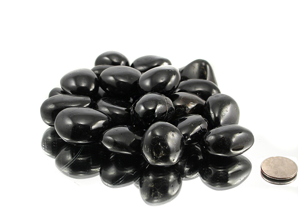 Black Tourmaline Tumbled Stones - 1 lb
