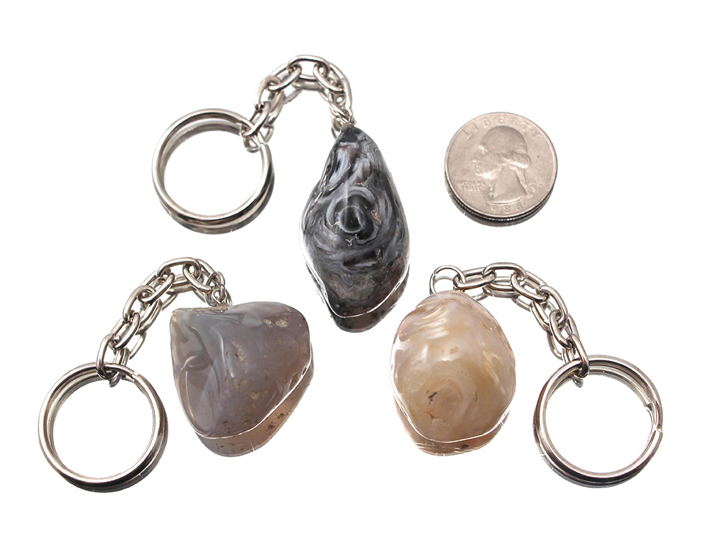 Key Chain Agate Polished - 1 pc Key Chain Agate Polished - 1 pc