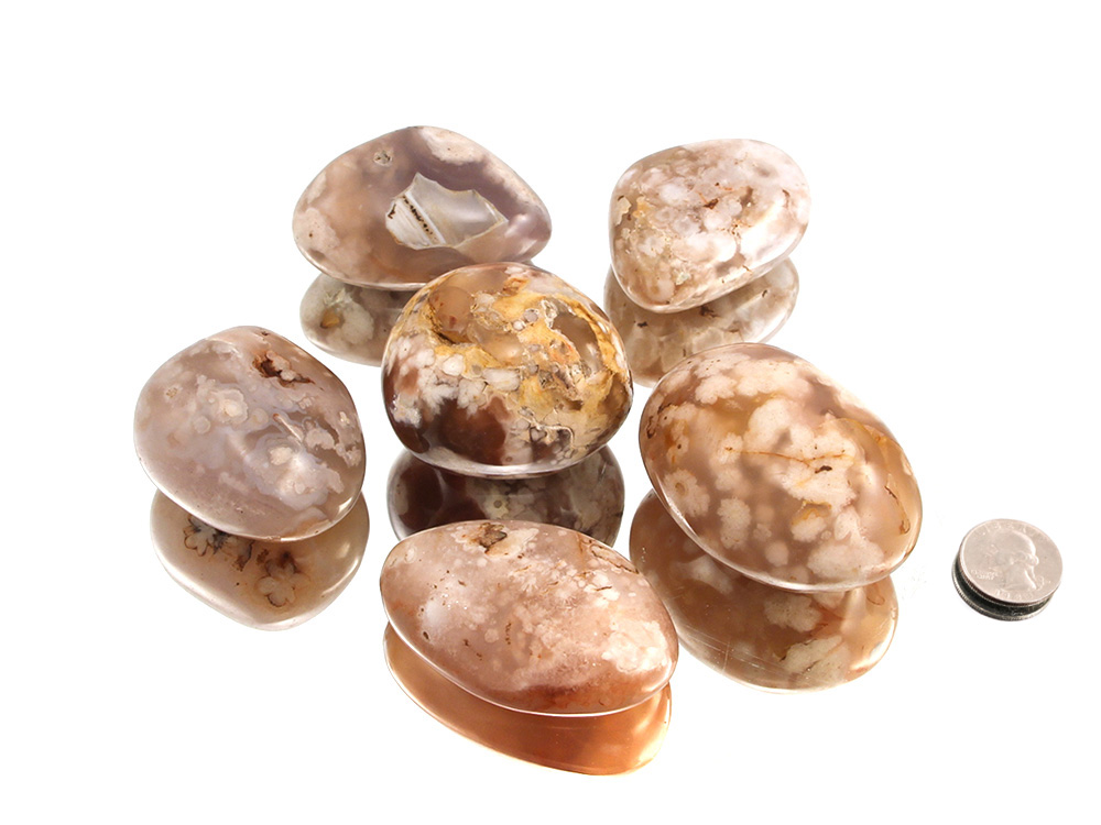 Flower Agate XL Tumbled Stones - 1 lb
