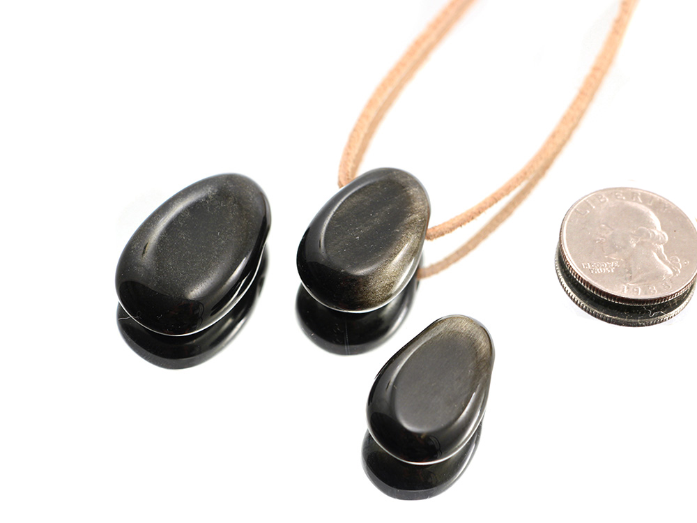 Gold Sheen Obsidian Drop Bead Pendant Gold Sheen Obsidian Drop Bead Pendant