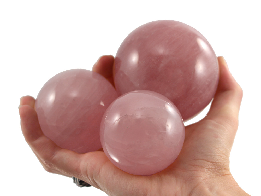 Rose Quartz Star Spheres - 2 lb Rose Quartz Star Spheres - 2 lb