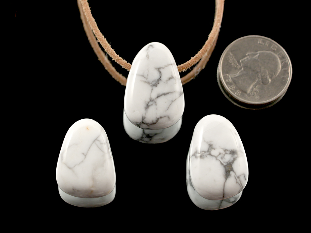 Magnesite (Howlite) Drop Bead Pendant