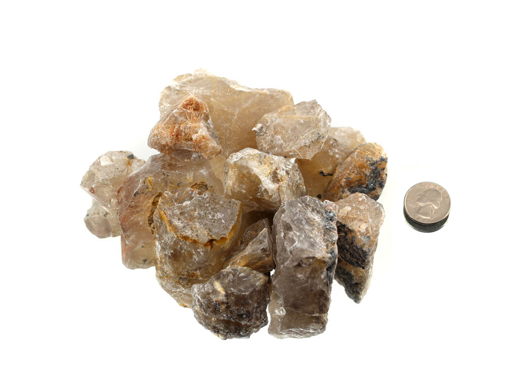 Rutilated Quartz Rough Stones - 8 oz