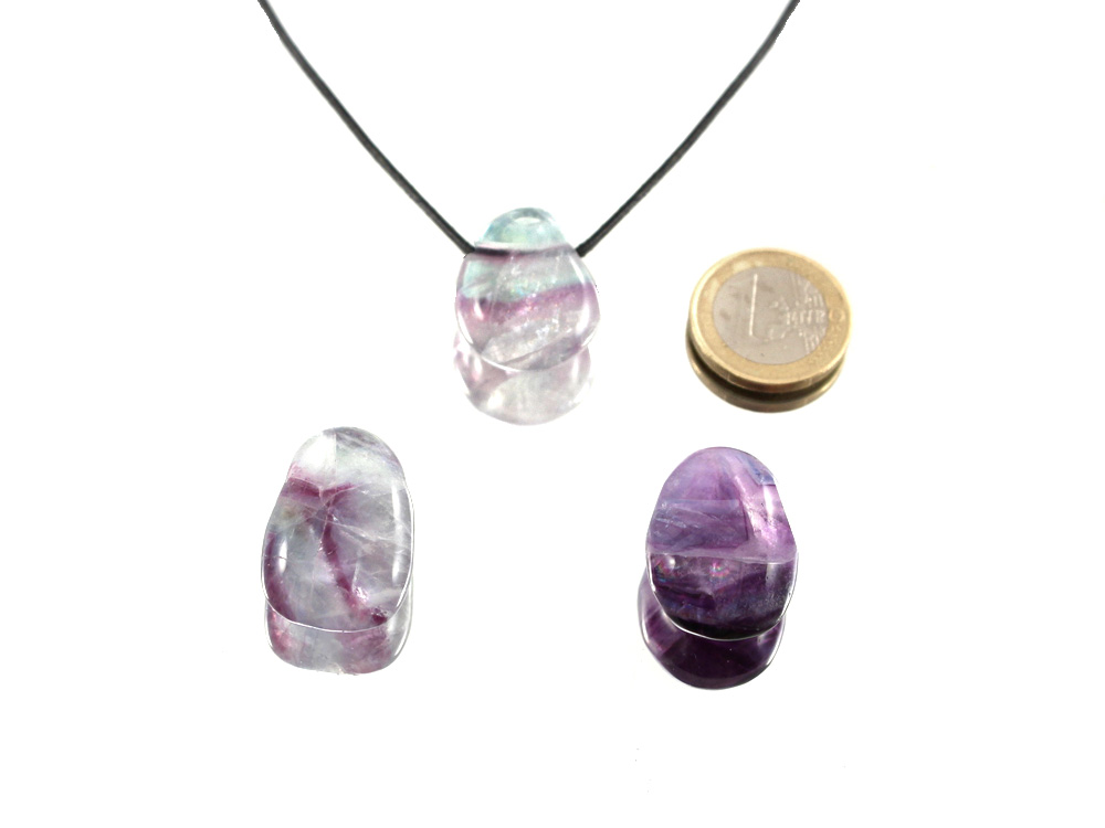 Fluorite (Multicolor) Drop Bead Pendant