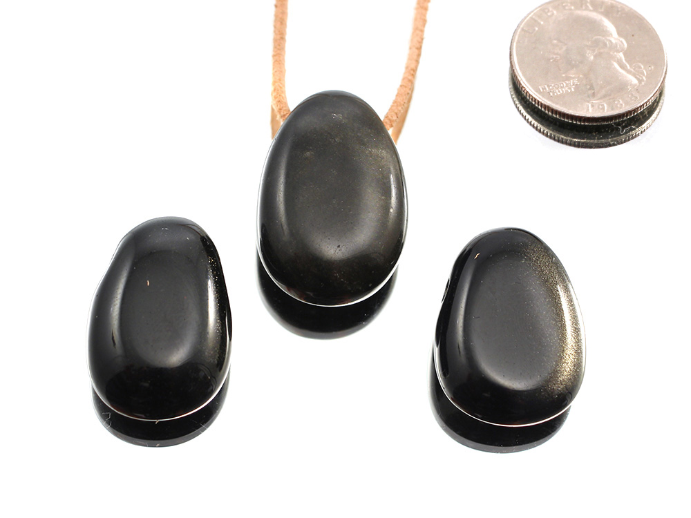 Gold Sheen Obsidian Drop Bead Pendant Gold Sheen Obsidian Drop Bead Pendant