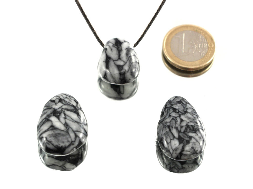 Pinolite Drop Bead Pendant