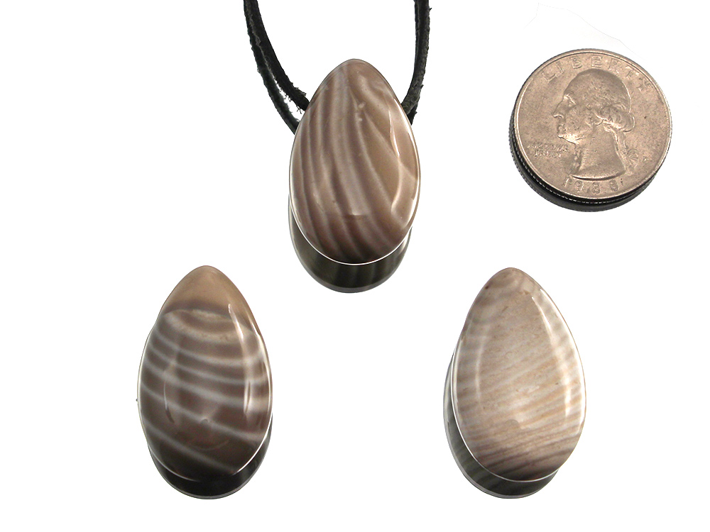 Flintstone Drop Bead Pendant - 1pc