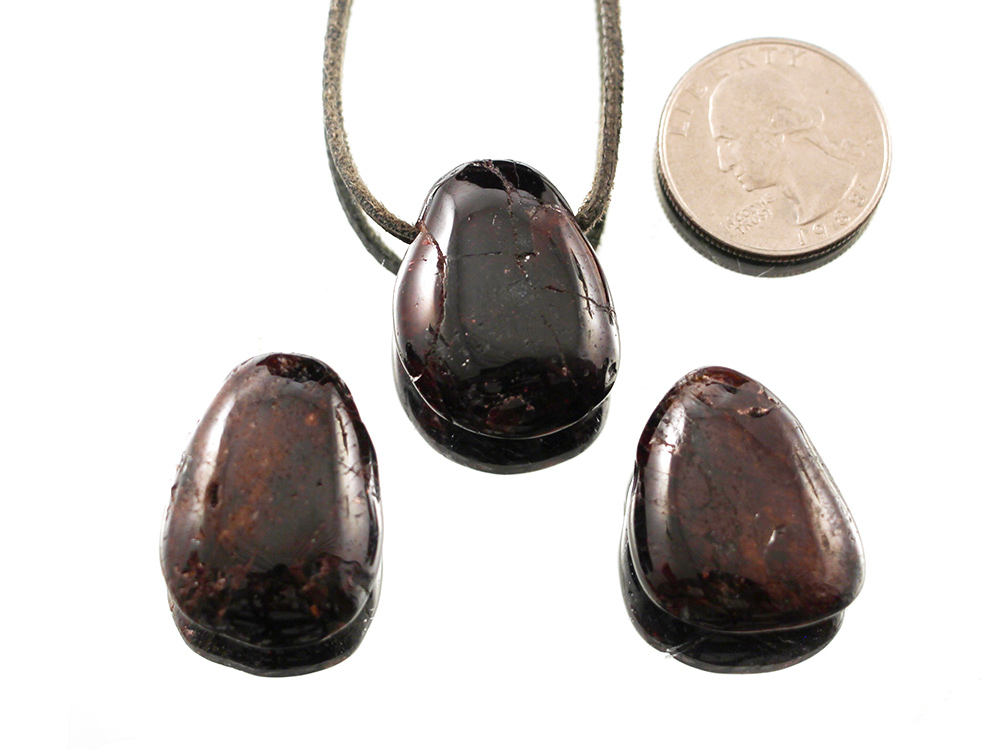 Garnet Drop Bead Pendant