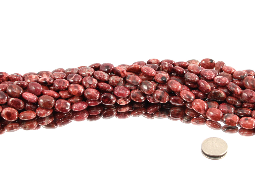 Thulite Bead Strand Oval - 1 pc