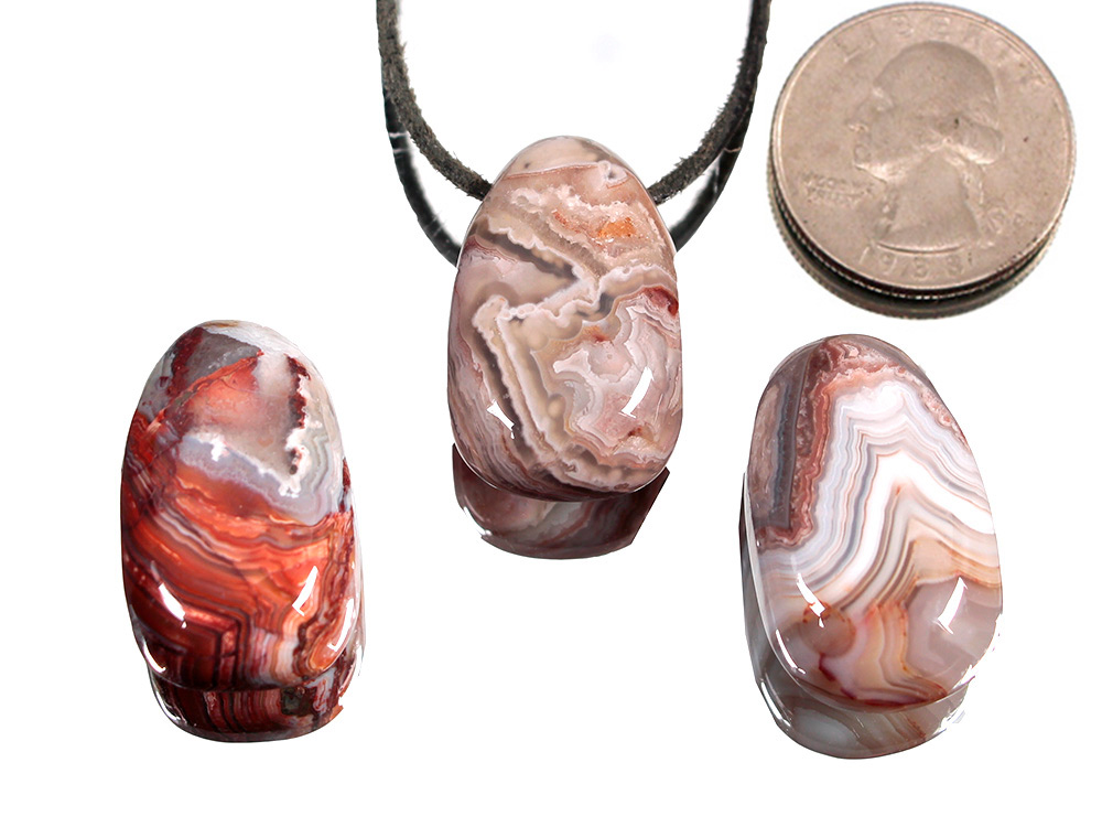 Laguna Crazy Lace Drop Bead Pendant - 1pc