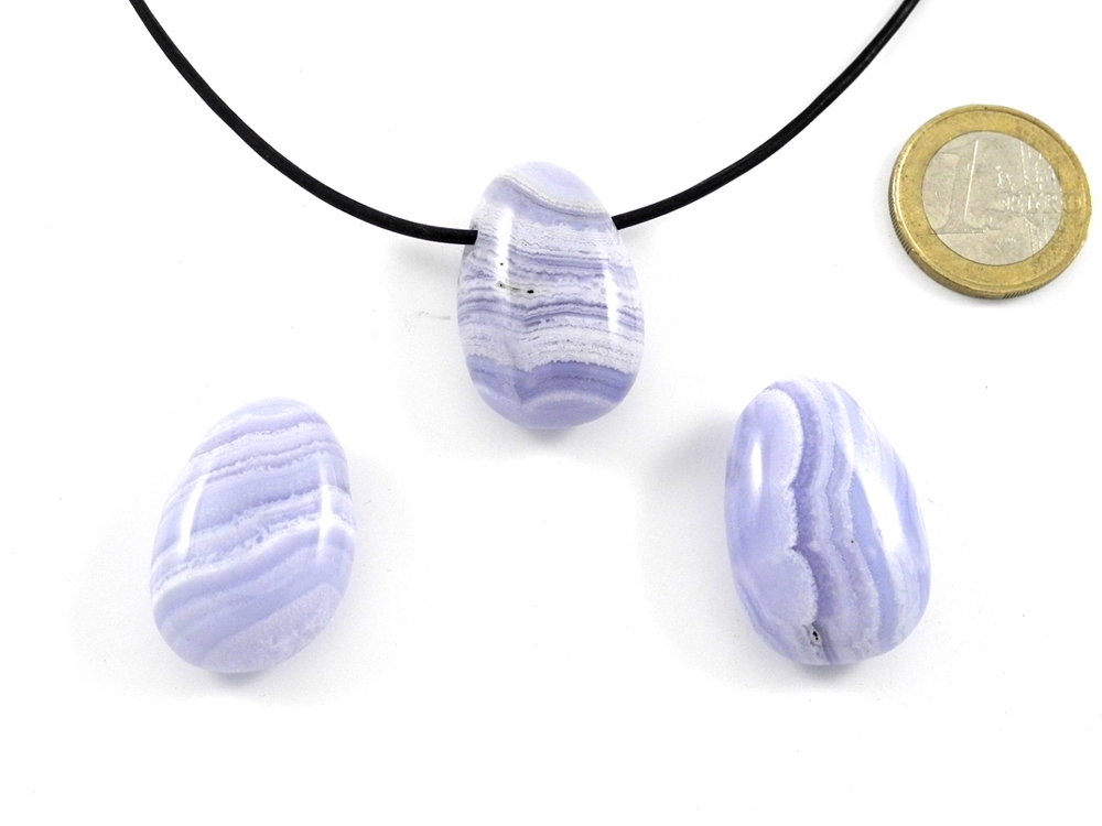 Blue Lace Agate Drop Bead Pendant