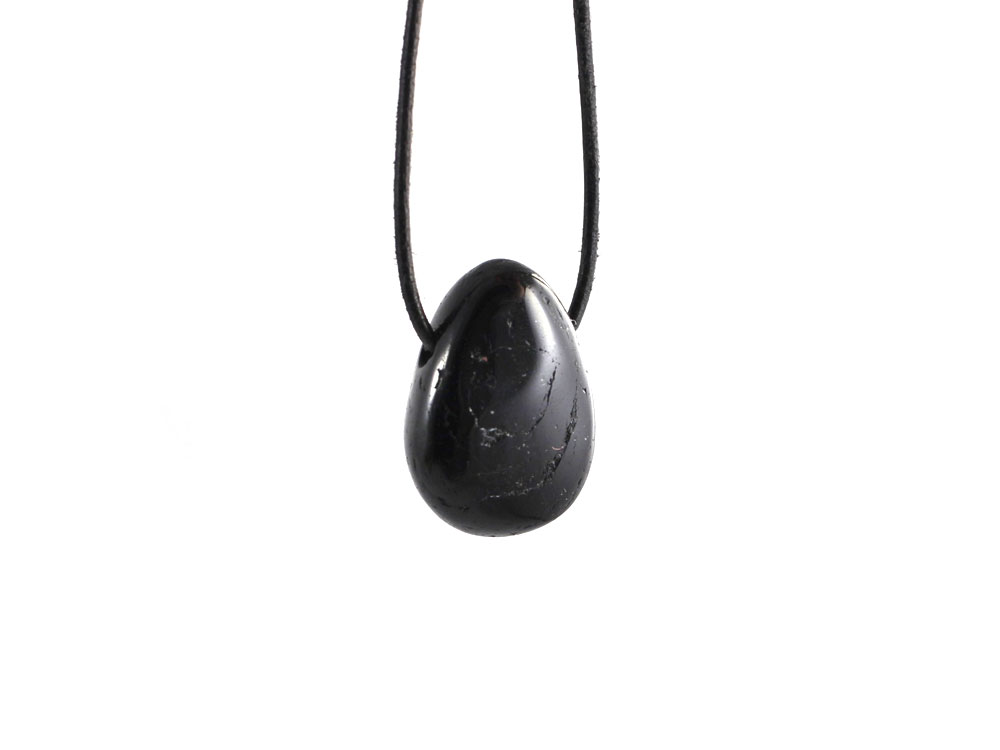 Black Tourmaline Drop Bead Pendant Black Tourmaline Drop Bead Pendant