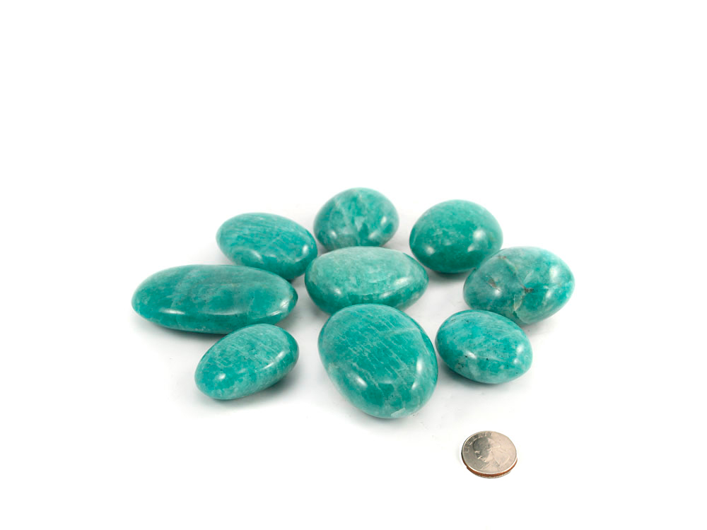 Amazonite XL Tumbled Stones - 1 lb Amazonite XL Tumbled Stones - 1 lb