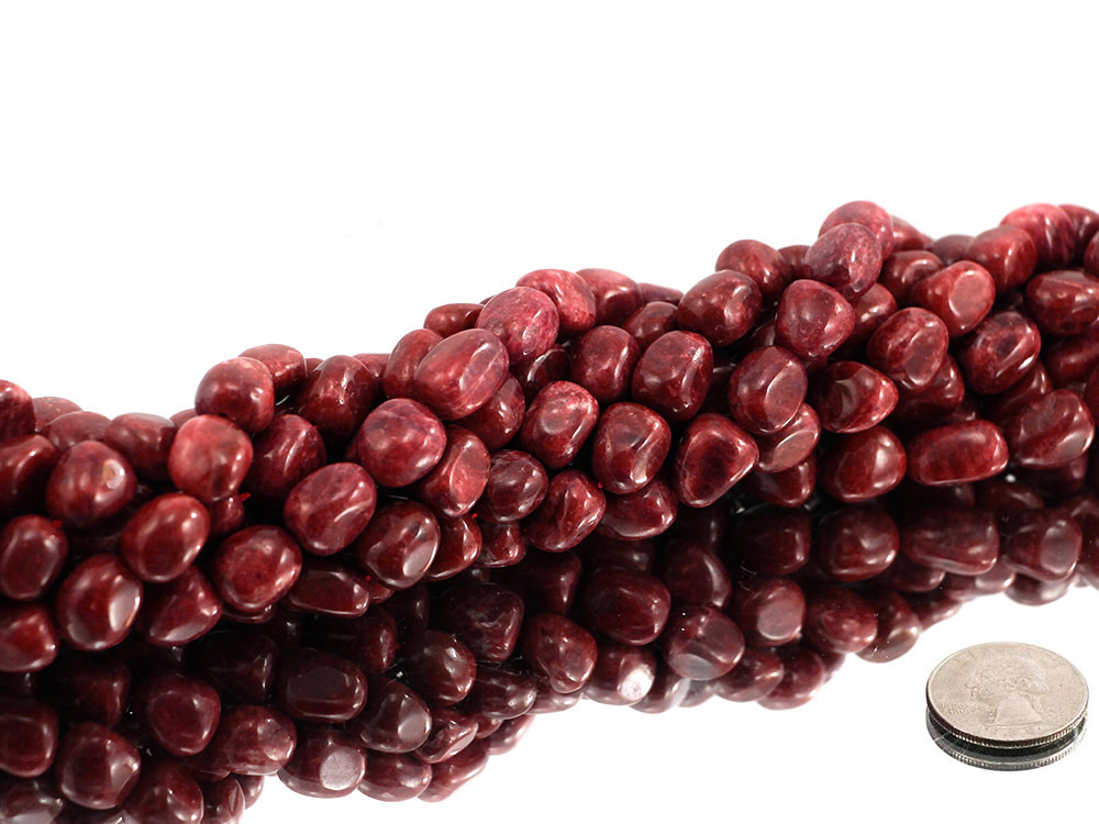 Thulite Nugget Bead Strand - 1 pc Thulite Nugget Bead Strand - 1 pc