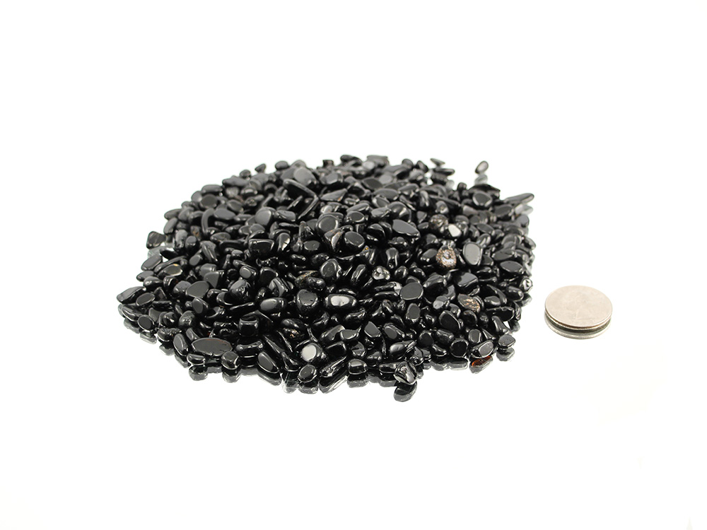 Black Tourmaline Tumbled Stones Mini - 1 lb Black Tourmaline Tumbled Stones Mini - 1 lb