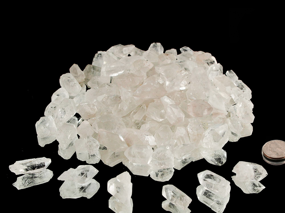 Very Small Quartz Crystals, 1 In, A grade - 1 lb Very Small Quartz Crystals, 1 In, A grade - 1 lb