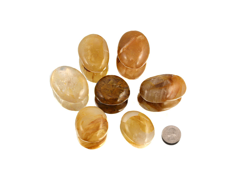 Golden Quartz XL Tumbled Stones - 1 lb Golden Quartz XL Tumbled Stones - 1 lb