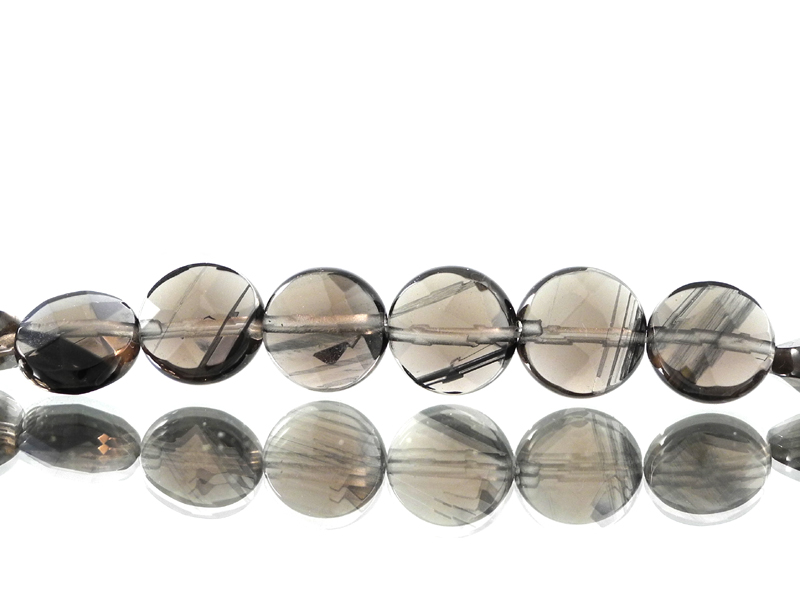 Midnight Lace Obsidian Bead Strand 'Faceted Cushion Small'