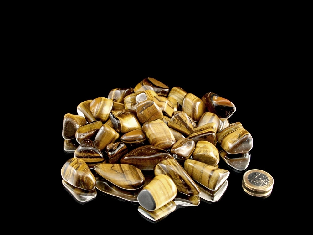 Tiger Eye Tumbled Stone A Grade - 1 lb Tiger Eye Tumbled Stone A Grade - 1 lb