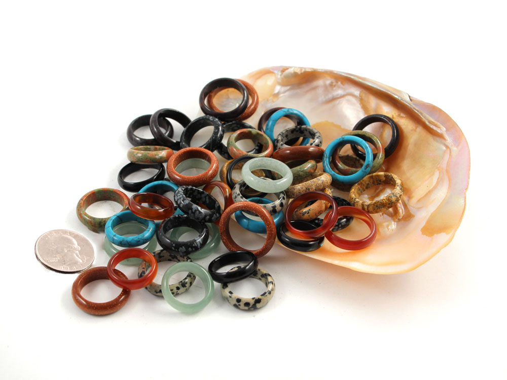 50 Gemstone Rings - Mix