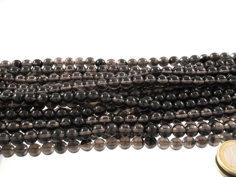 Midnight Lace Obsidian Bead Strand 8 mm