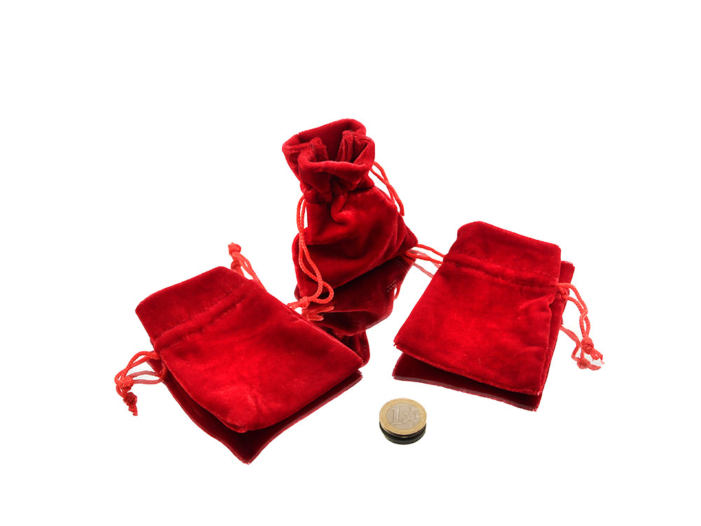Velvet Pouch in Red or Blue or White - 1 pc Velvet Pouch in Red or Blue or White - 1 pc