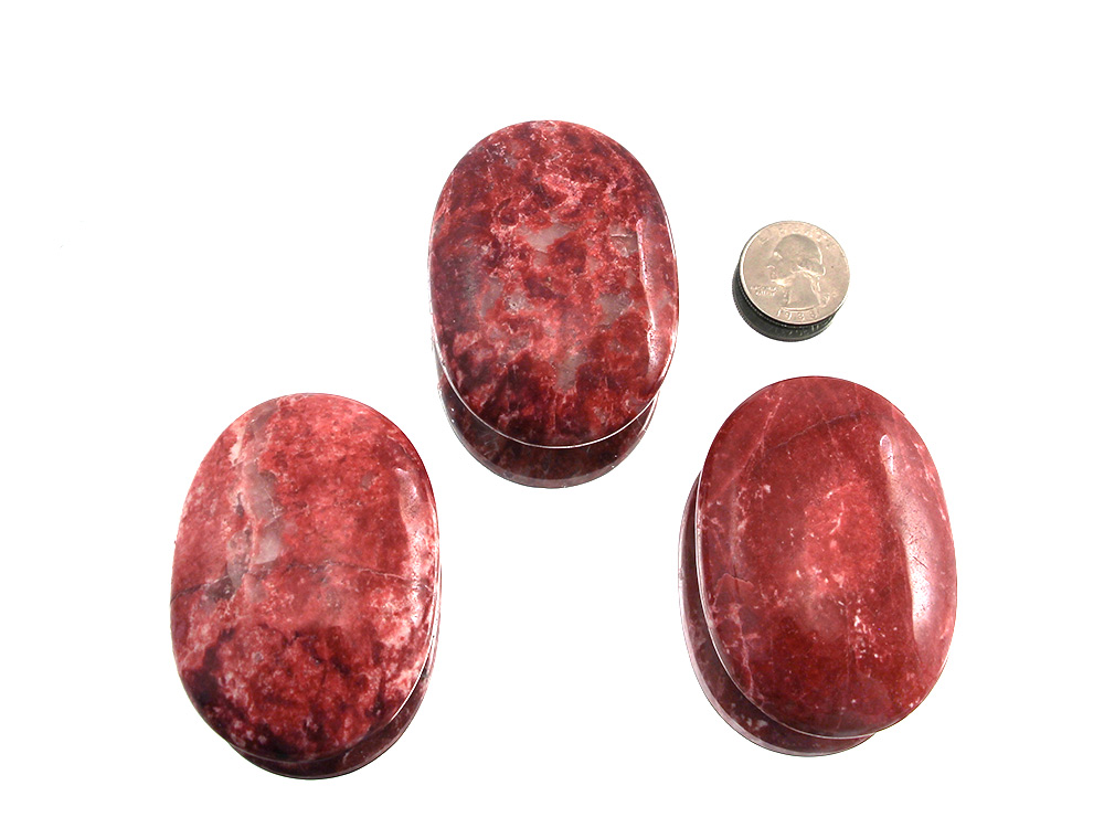 Thulite Palm Stone - 1 pc