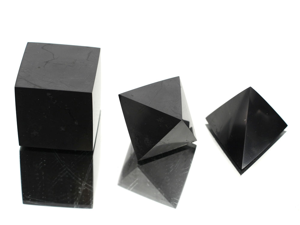 Platonic Solids Set Shungite - 1 set Platonic Solids Set Shungite - 1 set